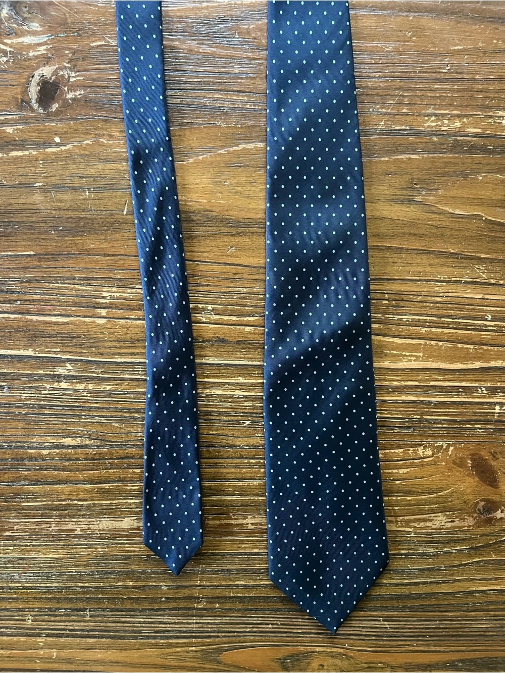 Savile Row for Abraham & Strauss - Navy Polka Dot Men's silk Tie